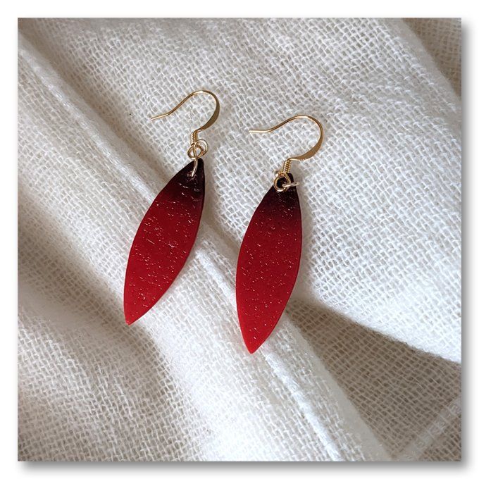 Boucles Navettes Rouge & Or