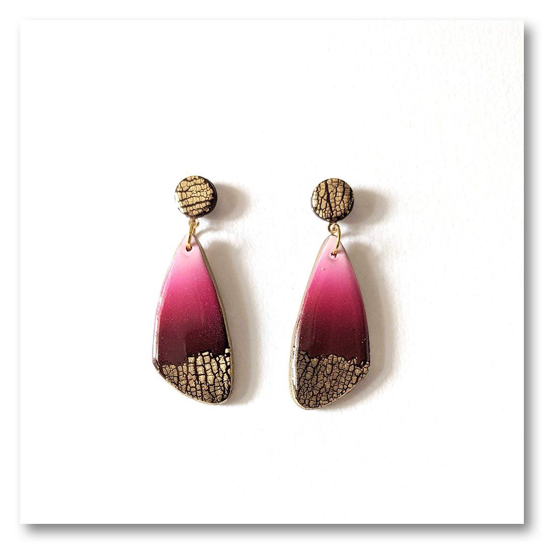 Boucles sur tiges Abalone Rose & Or