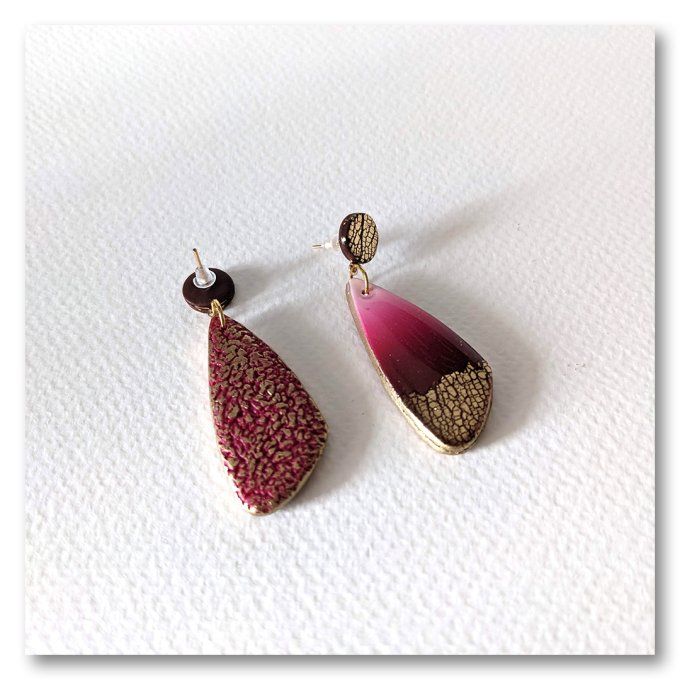 Boucles sur tiges Abalone Rose & Or