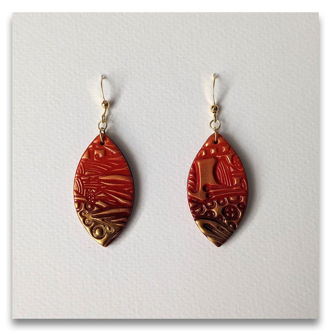 Boucles Calisson Rouge & Or