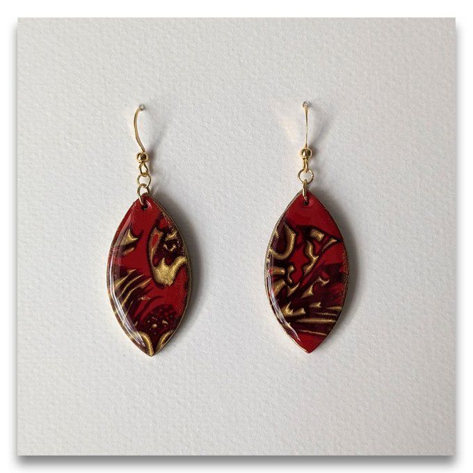 Boucles Calisson2 Rouge & Or