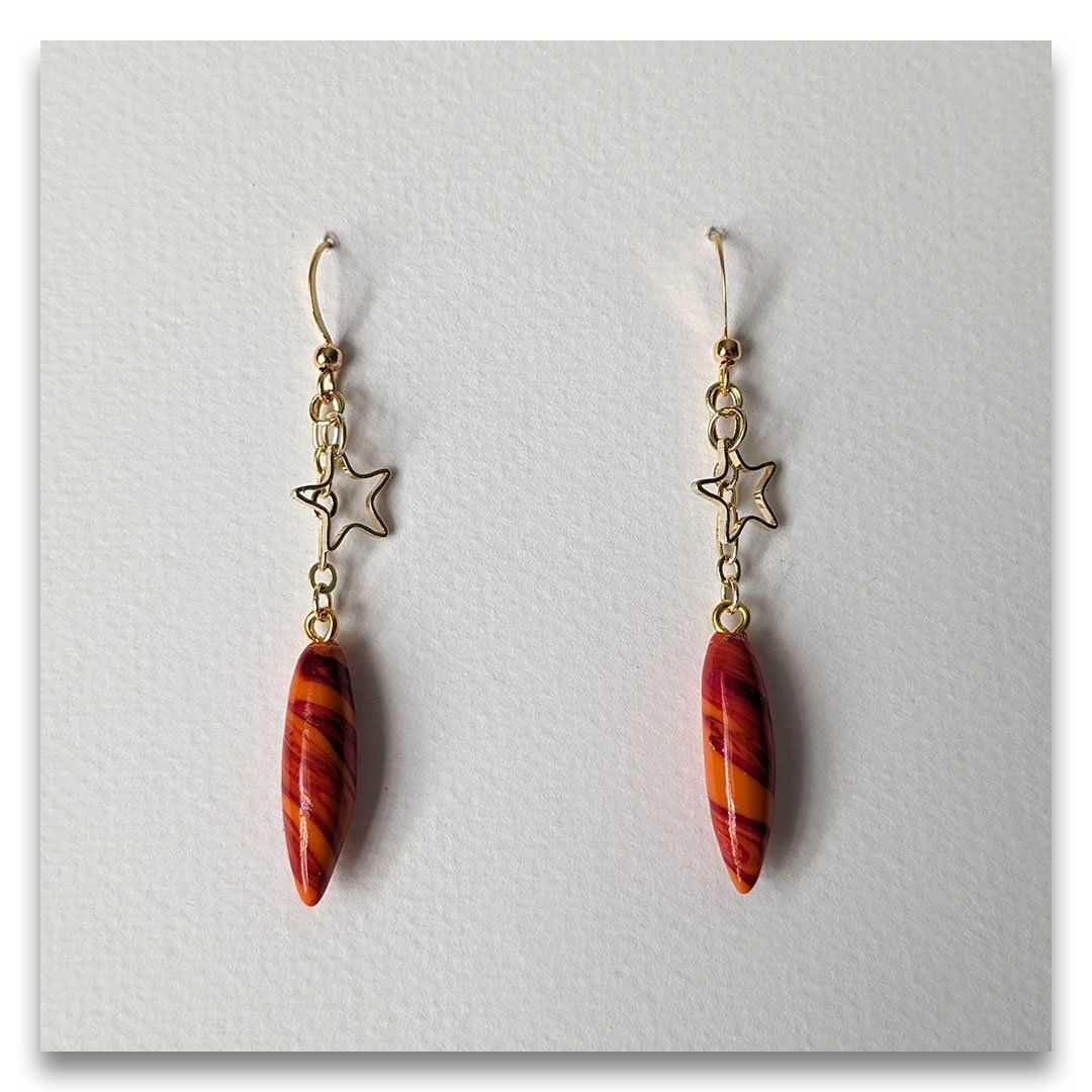 Boucles Etoile Rouge & Or