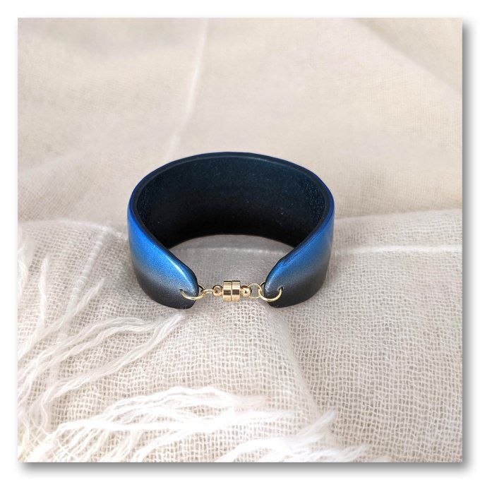 Bracelet Manchettes Bleu & Or